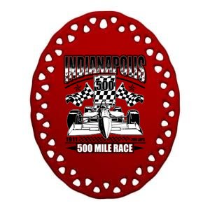 Indianapolis 500 Mile Race Formula Racing Race Car Ceramic Oval Ornament