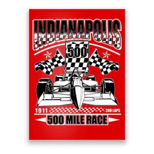 Indianapolis 500 Mile Race Formula Racing Race Car Poster