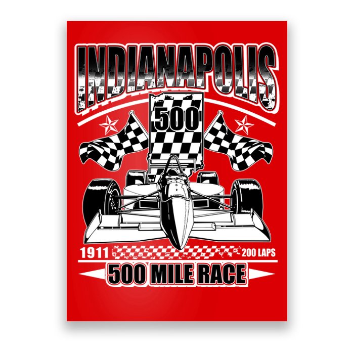 Indianapolis 500 Mile Race Formula Racing Race Car Poster