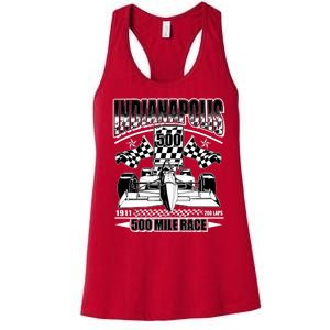 Indianapolis 500 Mile Race Formula Racing Race Car Women's Racerback Tank