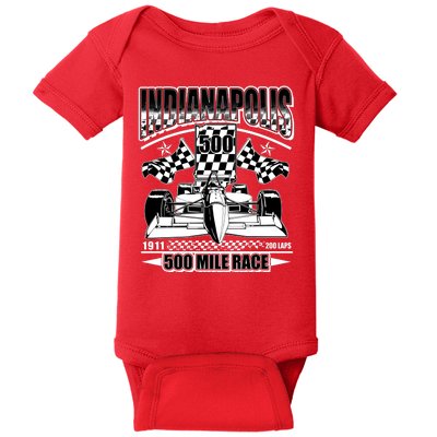 Indianapolis 500 Mile Race Formula Racing Race Car Baby Bodysuit