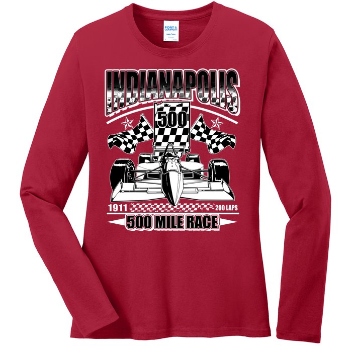 Indianapolis 500 Mile Race Formula Racing Race Car Ladies Long Sleeve Shirt