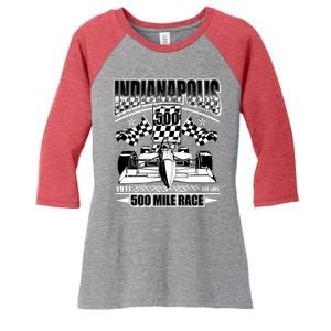 Indianapolis 500 Mile Race Formula Racing Race Car Women's Tri-Blend 3/4-Sleeve Raglan Shirt