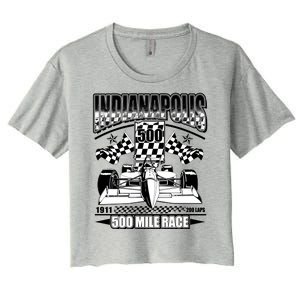 Indianapolis 500 Mile Race Formula Racing Race Car Women's Crop Top Tee