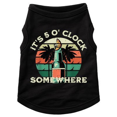 It's 5 O’clock Somewhere Summer Retro Sunset Drinking Doggie Tank