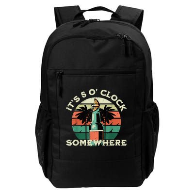 It's 5 O’clock Somewhere Summer Retro Sunset Drinking Backpack