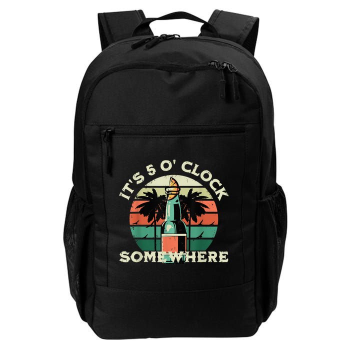 It's 5 O’clock Somewhere Summer Retro Sunset Drinking Backpack