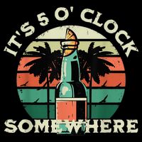 It's 5 O’clock Somewhere Summer Retro Sunset Drinking Backpack