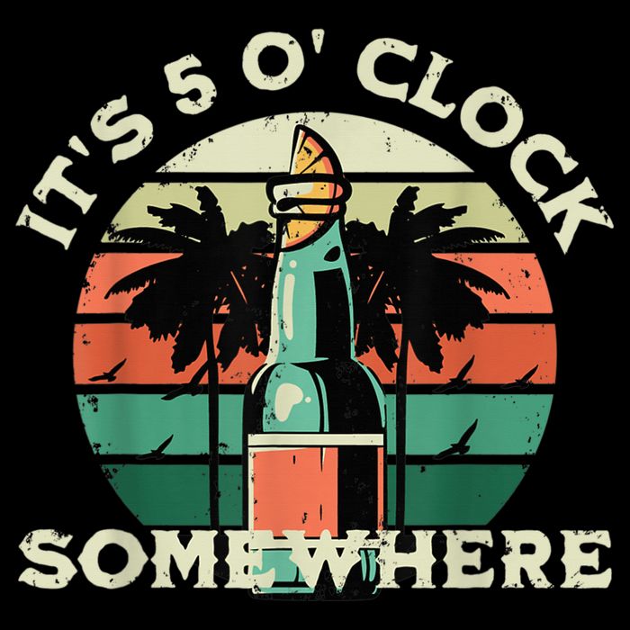 It's 5 O’clock Somewhere Summer Retro Sunset Drinking Backpack