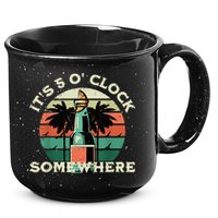 It's 5 O’clock Somewhere Summer Retro Sunset Drinking 15oz Campfire Ceramic Mug