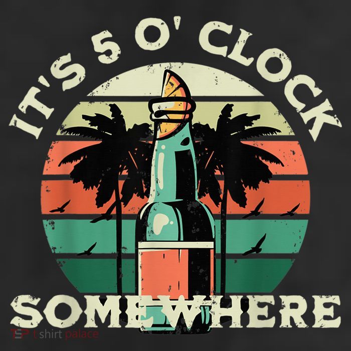 It's 5 O’clock Somewhere Summer Retro Sunset Drinking 25L Jumbo Tote