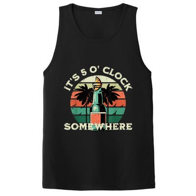 It's 5 O’clock Somewhere Summer Retro Sunset Drinking PosiCharge Competitor Tank