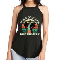 It's 5 O’clock Somewhere Summer Retro Sunset Drinking Women's Perfect Tri Rocker Tank