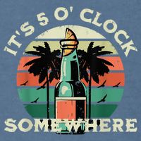 It's 5 O’clock Somewhere Summer Retro Sunset Drinking Garment-Dyed Sweatshirt