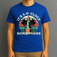 It's 5 O’clock Somewhere Summer Retro Sunset Drinking T-Shirt