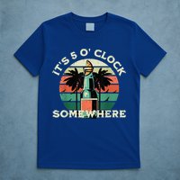 It's 5 O’clock Somewhere Summer Retro Sunset Drinking T-Shirt