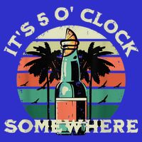 It's 5 O’clock Somewhere Summer Retro Sunset Drinking Sustainable Beanie