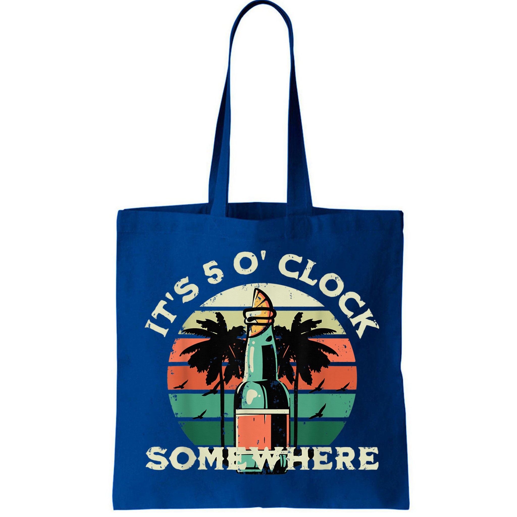 It's 5 O’clock Somewhere Summer Retro Sunset Drinking Bag