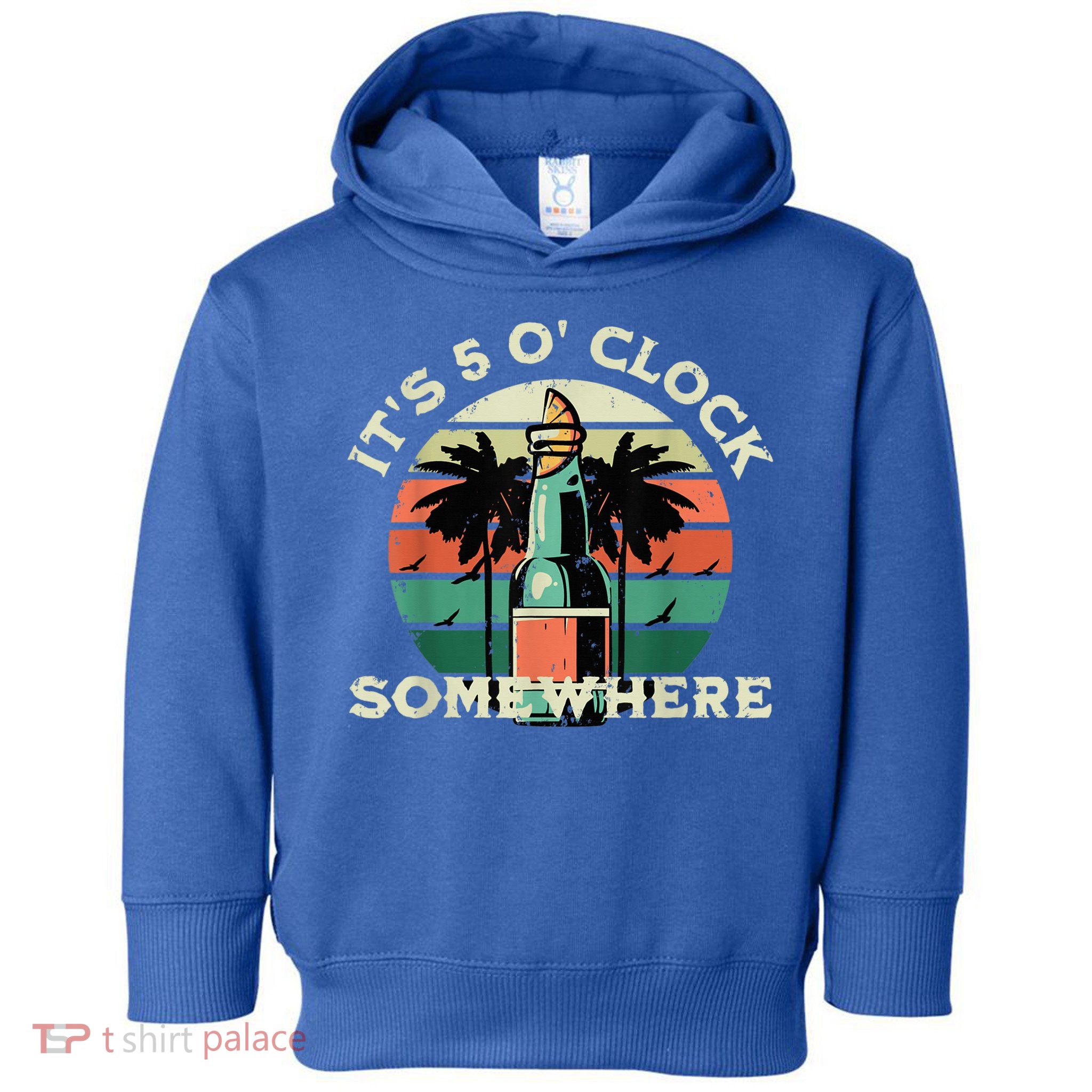 It's 5 O’clock Somewhere Summer Retro Sunset Drinking Toddler Hoodie