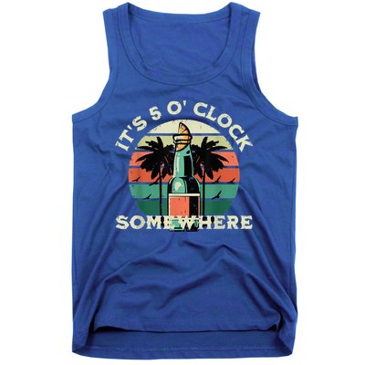 It's 5 O’clock Somewhere Summer Retro Sunset Drinking Tank Top