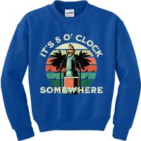 It's 5 O’clock Somewhere Summer Retro Sunset Drinking Kids Sweatshirt