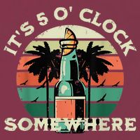 It's 5 O’clock Somewhere Summer Retro Sunset Drinking 16oz Travel Tumbler