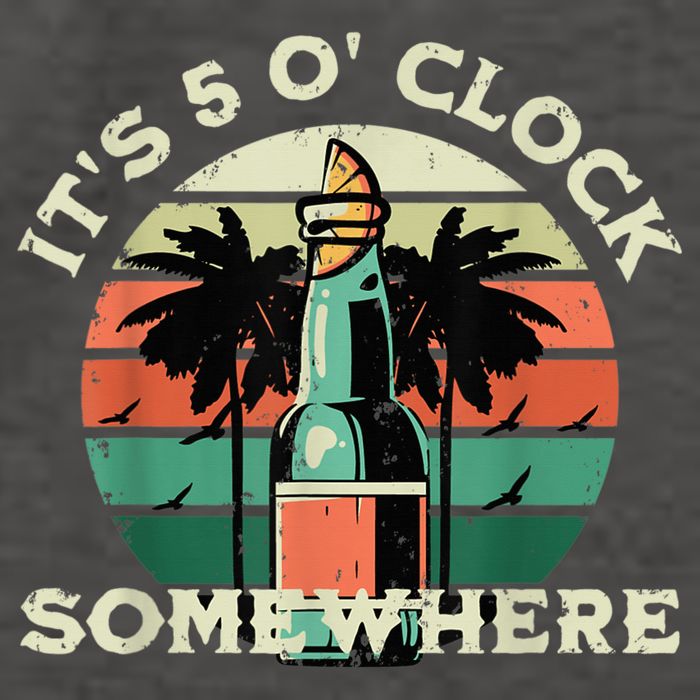 It's 5 O’clock Somewhere Summer Retro Sunset Drinking Vector Backpack
