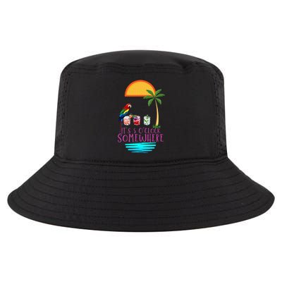 Its 5 Oclock Somewhere Parrot Cocktail Lover Hello Summer Cool Comfort Performance Bucket Hat