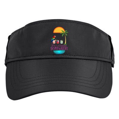 Its 5 Oclock Somewhere Parrot Cocktail Lover Hello Summer Adult Drive Performance Visor