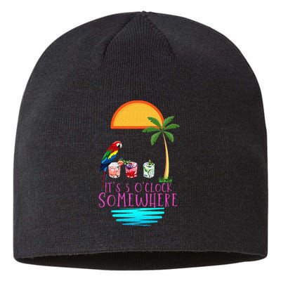 Its 5 Oclock Somewhere Parrot Cocktail Lover Hello Summer Sustainable Beanie