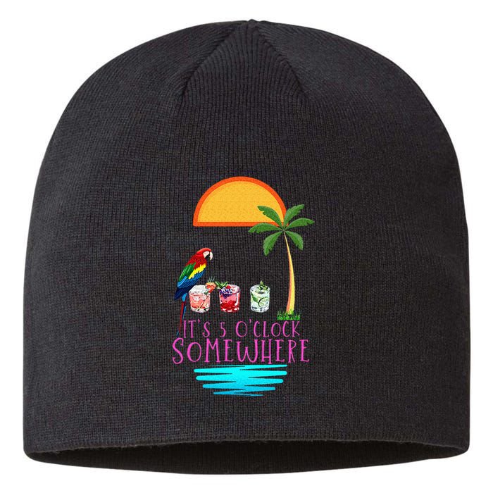 Its 5 Oclock Somewhere Parrot Cocktail Lover Hello Summer Sustainable Beanie