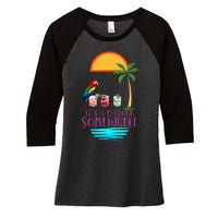 Its 5 Oclock Somewhere Parrot Cocktail Lover Hello Summer Women's Tri-Blend 3/4-Sleeve Raglan Shirt