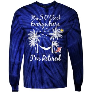 ItS 5 OClock Everywhere IM Retired Summer Retirement Tie-Dye Long Sleeve Shirt