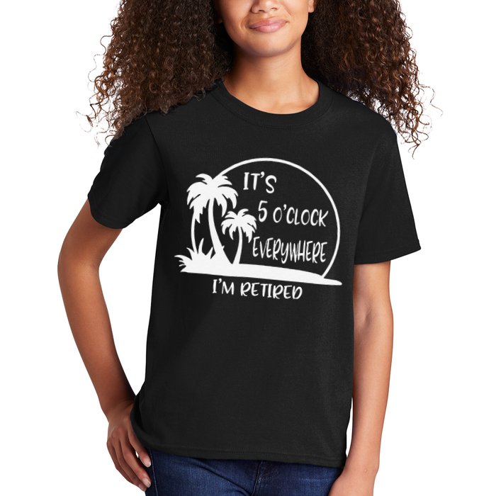 ItS 5 OClock Everywhere IM Retired Summer Vacation Funny Kids T-Shirt
