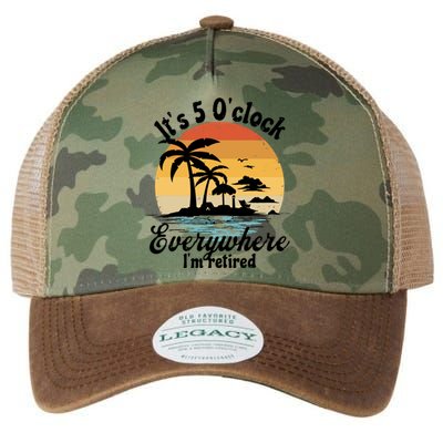 It's 5 O'clock Everywhere I'm Retired Retiret Party Gift Funny Gift Legacy Tie Dye Trucker Hat