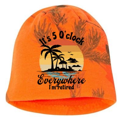 It's 5 O'clock Everywhere I'm Retired Retiret Party Gift Funny Gift Kati - Camo Knit Beanie