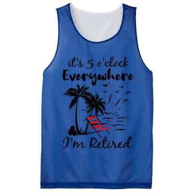 It's 5 O'Clock Everywhere I'm Retired Summer Mesh Reversible Basketball Jersey Tank