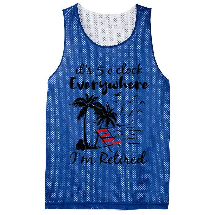 It's 5 O'Clock Everywhere I'm Retired Summer Mesh Reversible Basketball Jersey Tank
