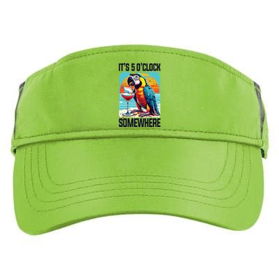 Its 5 Oclock Somewhere Drinking Parrot Cocktail Summer Adult Drive Performance Visor