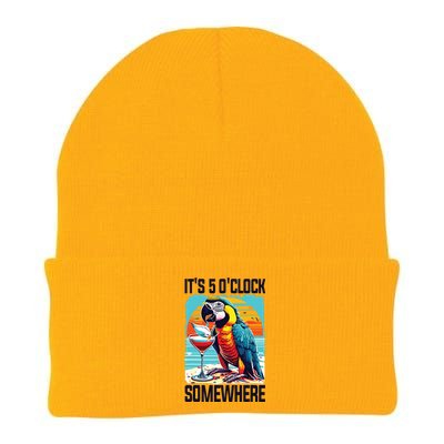 Its 5 Oclock Somewhere Drinking Parrot Cocktail Summer Knit Cap Winter Beanie