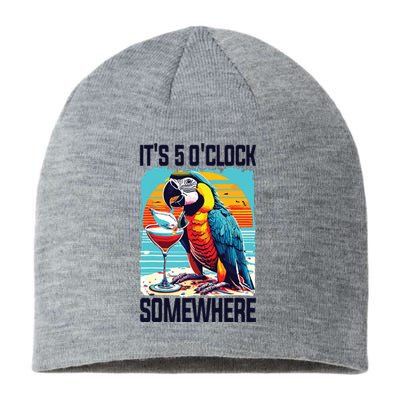 Its 5 Oclock Somewhere Drinking Parrot Cocktail Summer Sustainable Beanie