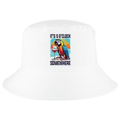 Its 5 Oclock Somewhere Drinking Parrot Cocktail Summer Cool Comfort Performance Bucket Hat