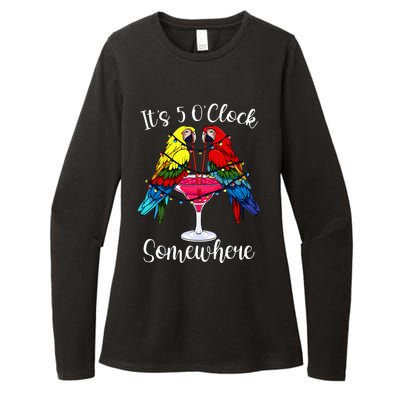 ItS 5 OClock Somewhere Funny Parrots Summer Vacation Lover Womens CVC Long Sleeve Shirt