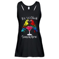 ItS 5 OClock Somewhere Funny Parrots Summer Vacation Lover Ladies Essential Flowy Tank