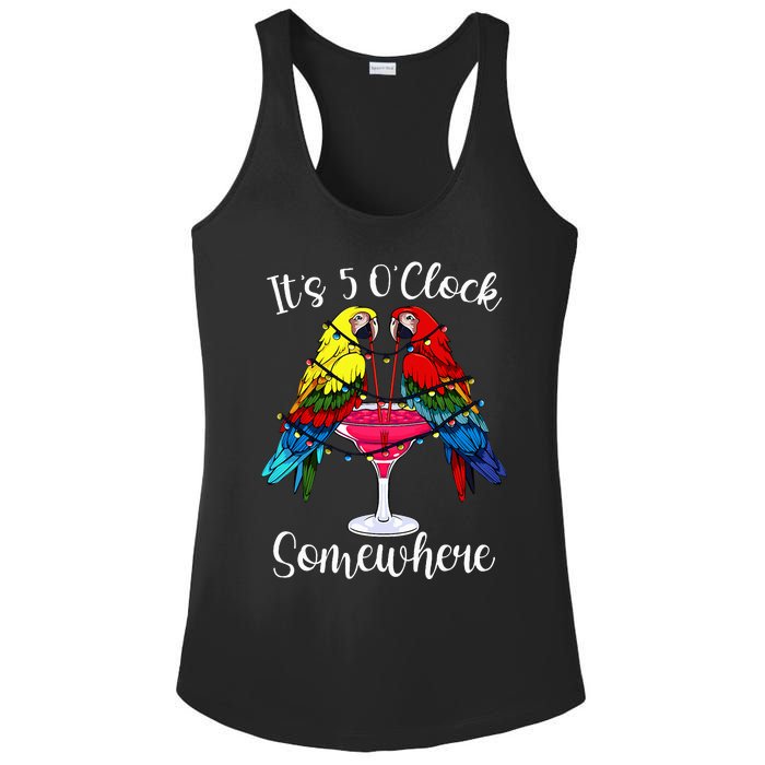 ItS 5 OClock Somewhere Funny Parrots Summer Vacation Lover Ladies PosiCharge Competitor Racerback Tank