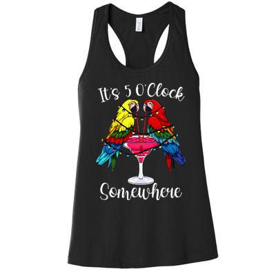 ItS 5 OClock Somewhere Funny Parrots Summer Vacation Lover Women's Racerback Tank