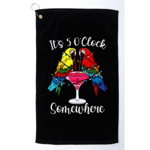 ItS 5 OClock Somewhere Funny Parrots Summer Vacation Lover Platinum Collection Golf Towel