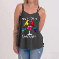 ItS 5 OClock Somewhere Funny Parrots Summer Vacation Lover Women's Strappy Tank