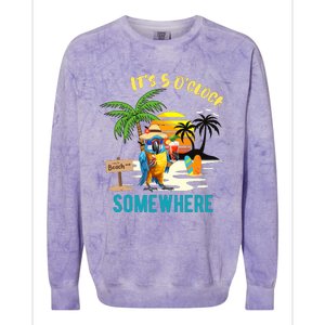 ItS 5 O’Clock Somewhere Parrot Sunset Drinking Colorblast Crewneck Sweatshirt