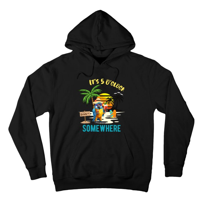 ItS 5 O’Clock Somewhere Parrot Sunset Drinking Hoodie